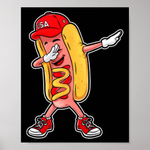 Dabba Hot Dog T-shirt 4 juli Hotdog Merica Poster
