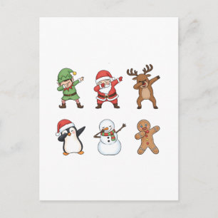 Dabba jul Santa Pingvin Rudolf Snömannen Helg Vykort