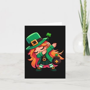 Dabba Leprechaun Flicka Roligt Barn Flickor St Pat Kort