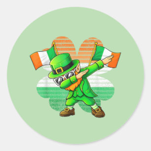 Dabba Leprechaun för barn pojkar män ungdom Runt Klistermärke