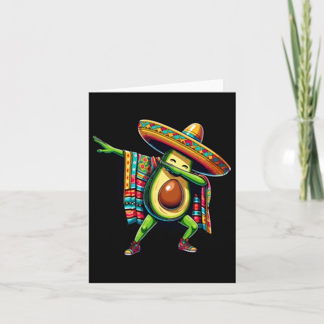Dabba mexikansk poncho avokado Cinco De Mayo  Kort (Framsida)