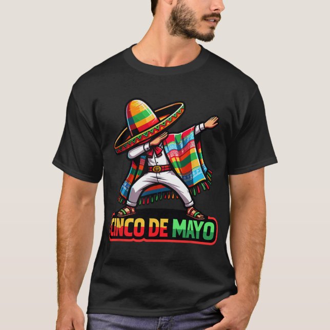 Dabba mexikansk poncho cinco de mayo fiesta 2  t shirt (Framsida)