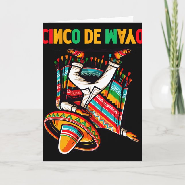 Dabba mexikansk poncho cinco de mayo fiesta 5  kort (Framsida)