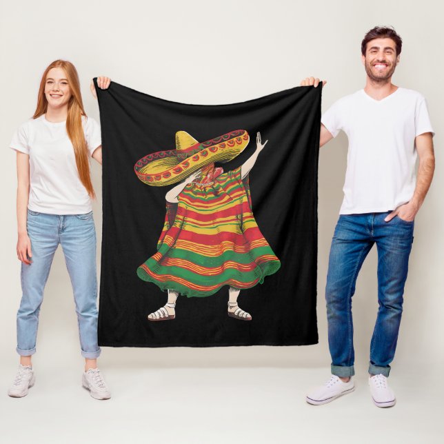 Dabba mexikansk poncho Cinco De Mayo Fiesta-fest Fleecefilt (På plats)