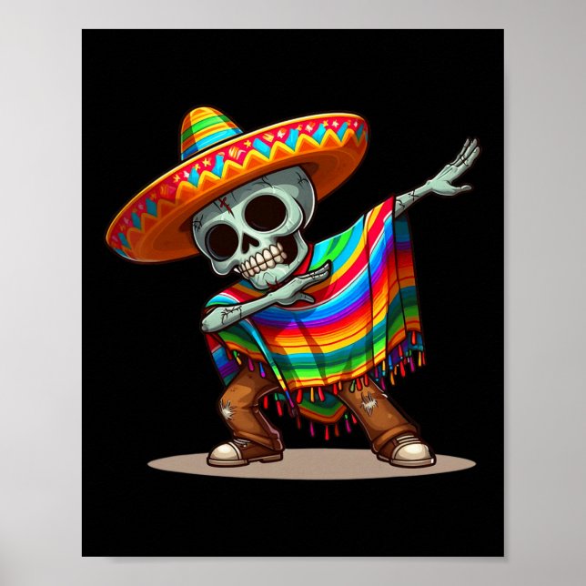 Dabba mexikansk poncho Cinco De Mayo Män Sombrero  Poster (Framsidan)