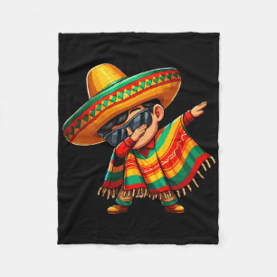 Dabba mexikansk poncho Cinco De Mayo Sombrero Pojk Fleecefilt