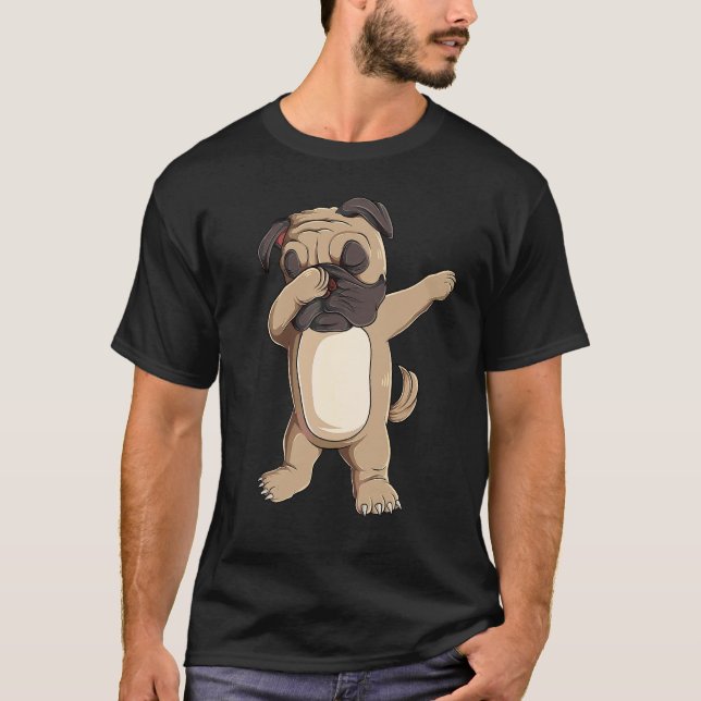 Dabba Mops Pojkar Flickor Söt Hund Dab Dans T Shirt (Framsida)