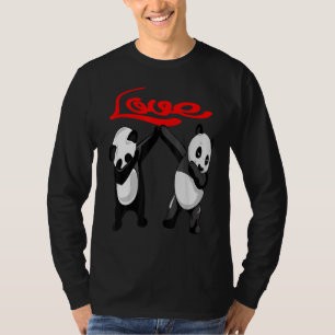 Dabba Panda Kärlek Söt Djur Panda Björn Dansar  T Shirt
