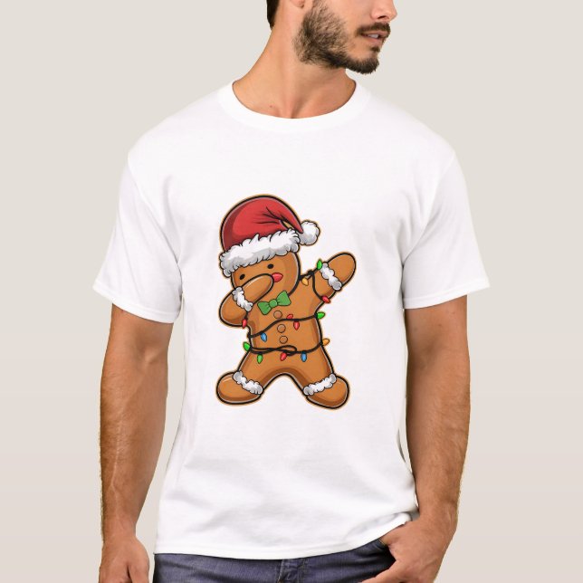 Dabba pepparkaksträd Ljus Jul T Shirt (Framsida)