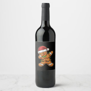 Dabba pepparkaksträd Ljus jul Vinflaska Etikett