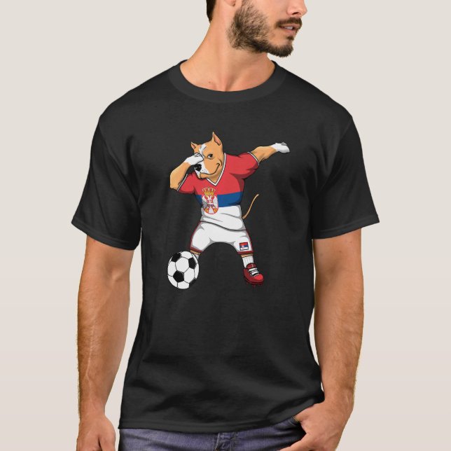 Dabba Pitbull Serbien Fotbollsfans Tröja Serbisk  (Framsida)