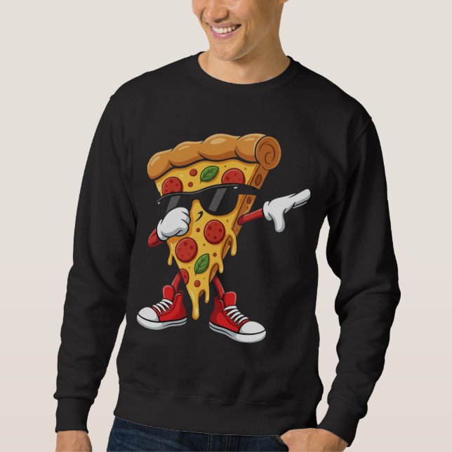 Dabba Pizza Kids Coola Solglasögon Pizzabit Lång Ärmad Tröja (Framsida)