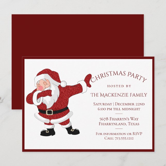 Dabba Red Jultomten| Roligt Helgdag JULAFTON Humor Julkort (Fram/baksida)