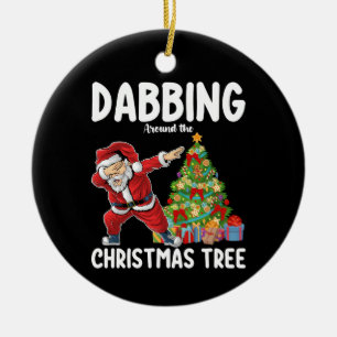 Dabba runt julgranen Santa Holiday Julgransprydnad Keramik