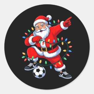 Dabba Santa Xmas-ljus Fotboll Jul Pojkar Mig Runt Klistermärke