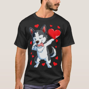 Dabba Siberian husky Hearts Valentines day T Shirt