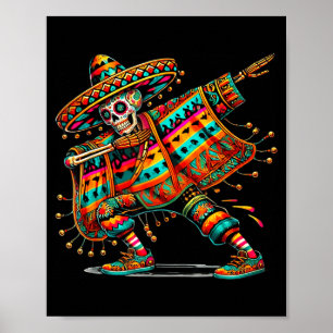 Dabba skelett cinco de mayo fest hattar poster