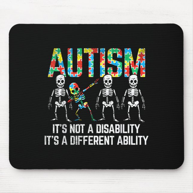 Dabba skelett inte en funktionsnedsättning Autism  Musmatta (Framsidan)