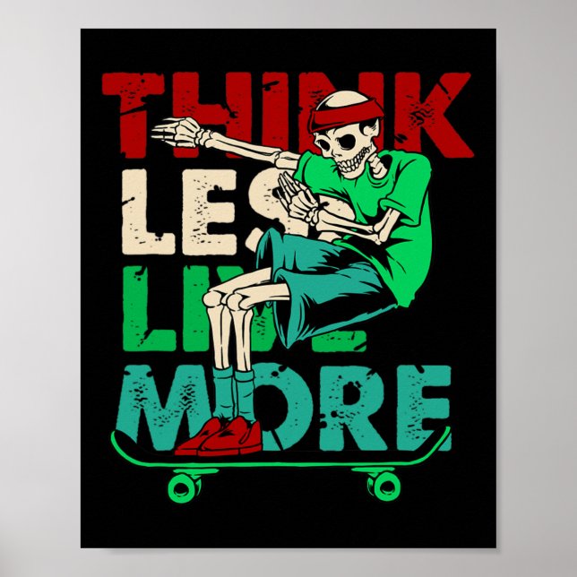 Dabba skelett rullbräda skateboard skateboard poster (Framsidan)
