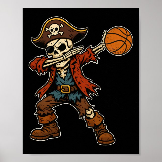 Dabba skelettpirat Halloweenpirat skelett Da Poster (Framsidan)