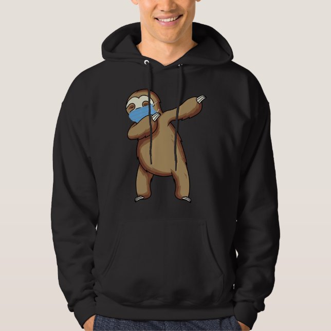 Dabba Sloth med Ansikte-mask Hoodie (Framsida)