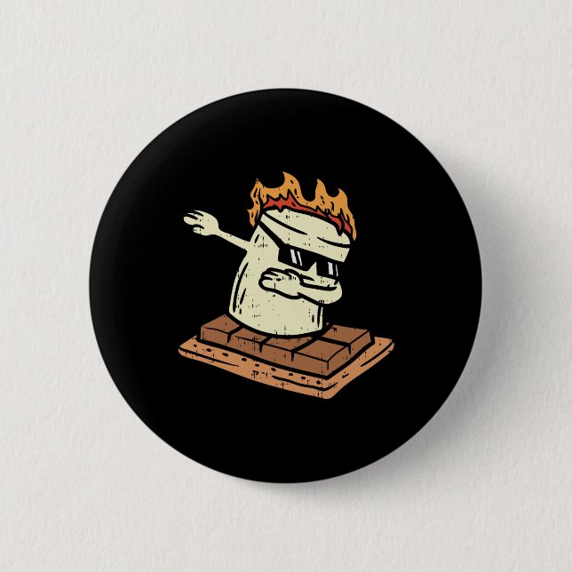 Dabba Smore Marshmallow Söt Dab Dans Camping C Knapp (Framsida)