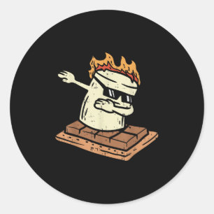 Dabba Smore Marshmallow Söt Dab Dans Camping C Runt Klistermärke