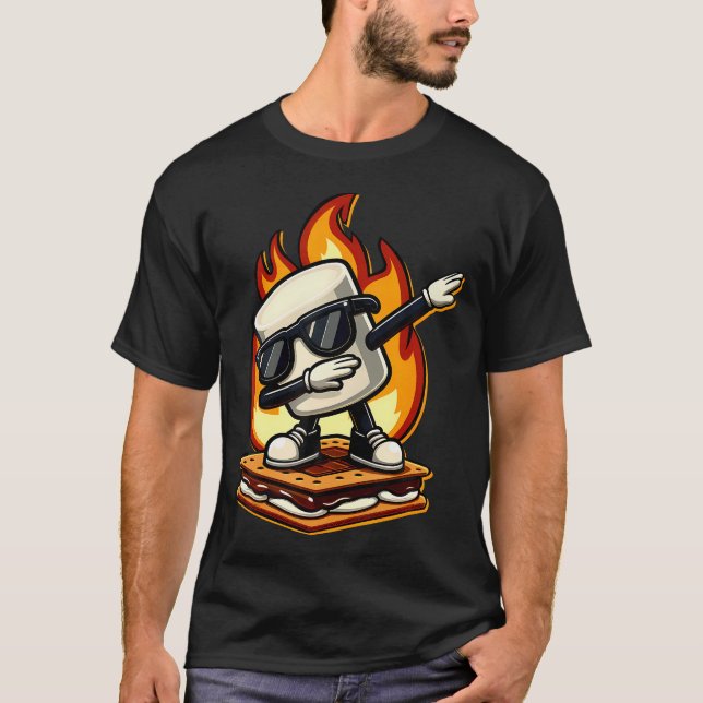 Dabba Smore Marshmallow Söt Dab Dans Camping T Shirt (Framsida)