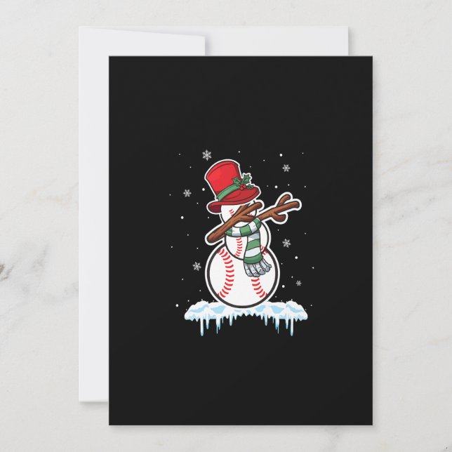 Dabba Snömannen Basebollboll Tomte Jul Paja Julkort (Framsida)