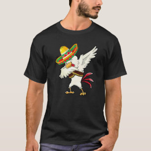 Dabba Sombrero Poncho Kyckling Mexikansk Dab Cinco T Shirt