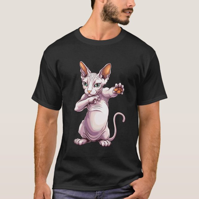 Dabba Sphynx Katt Cool Katt Älskare T Shirt (Framsida)