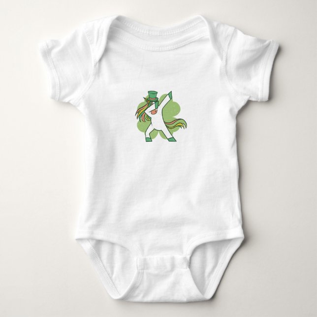 Dabba St. Patricks Enhörning Baby Body T Shirt (Framsida)