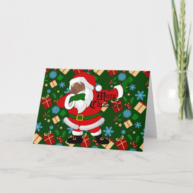 dabba svart tomte helgkort (Framsida)