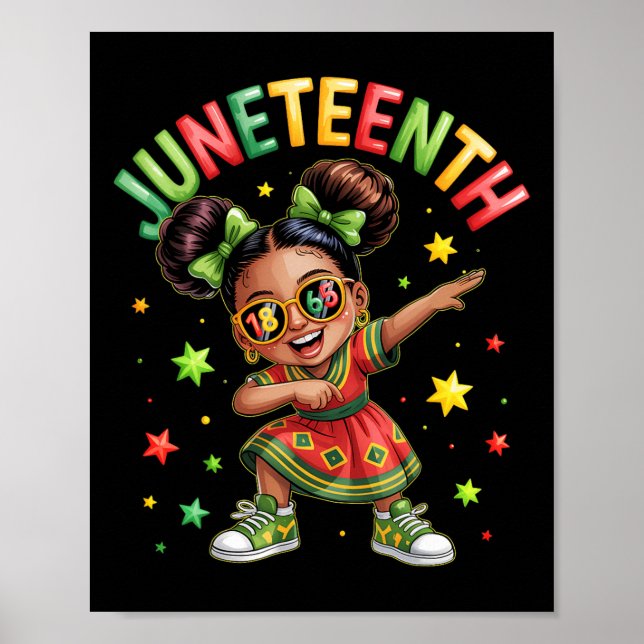 Dabba Svarta Flickor Melanin Juneteenth Afrika Bar Poster (Framsidan)