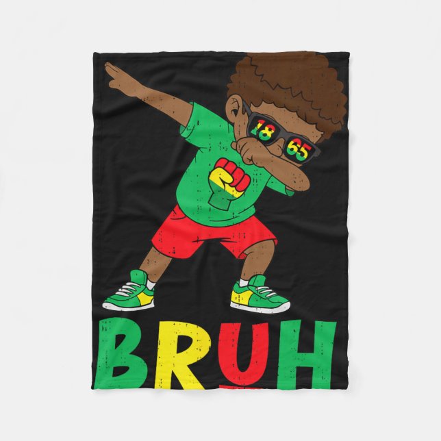 Dabba Svarta Pojkar Juneteenth Bruh Frihet 1865 Af Fleecefilt (Framsidan)