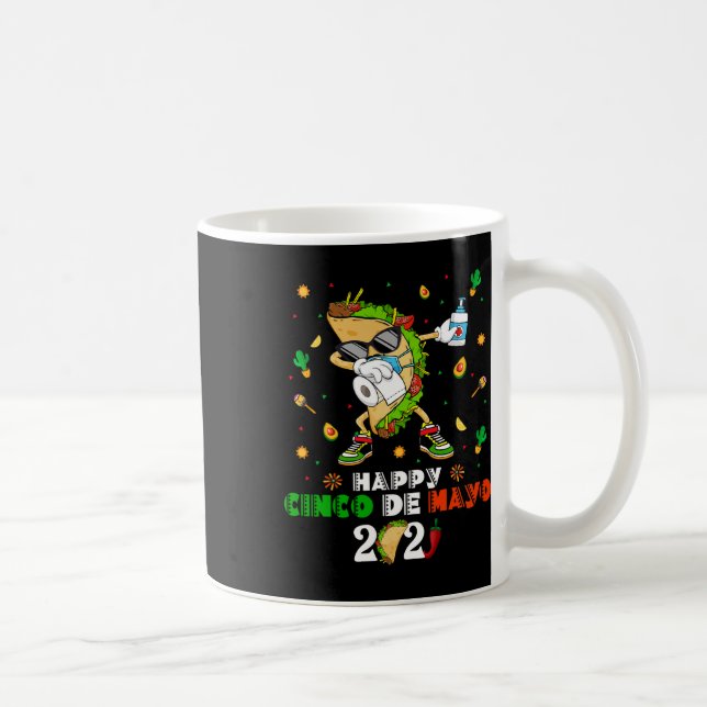 Dabba Taco Cinco De Mayo 2021 Ansiktsmask Karantän Kaffemugg (Höger)