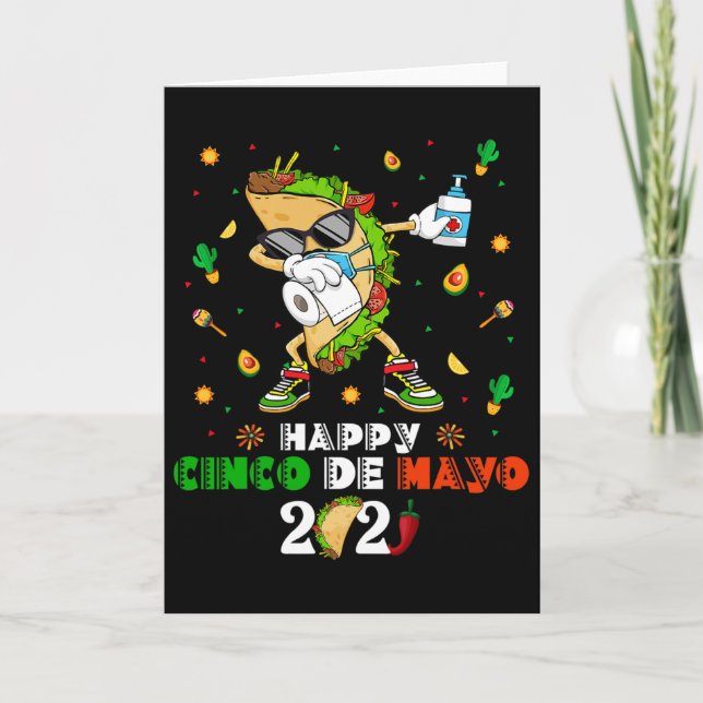 Dabba Taco Cinco De Mayo 2021 Ansiktsmask Karantän Kort (Framsida)