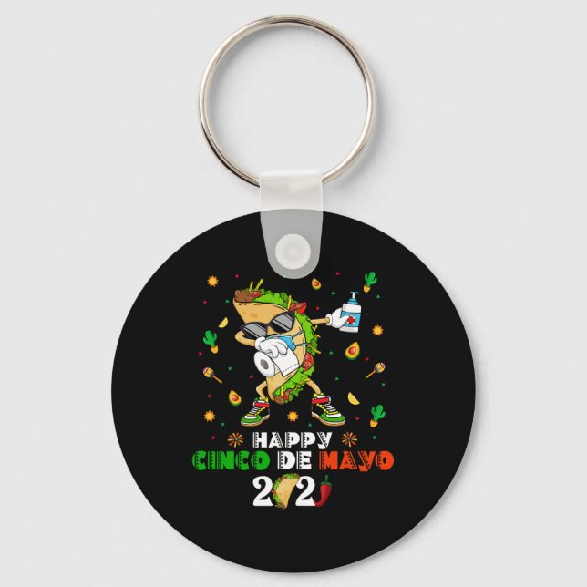 Dabba Taco Cinco De Mayo 2021 Ansiktsmask Karantän Nyckelring (Framsida)