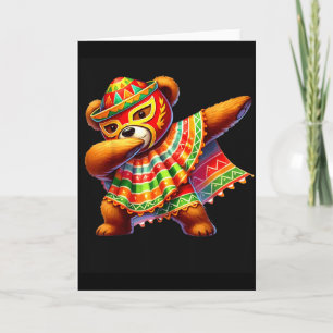 Dabba Teddybjörn Lucha Libre Cinco De Mayo Mexikan Kort