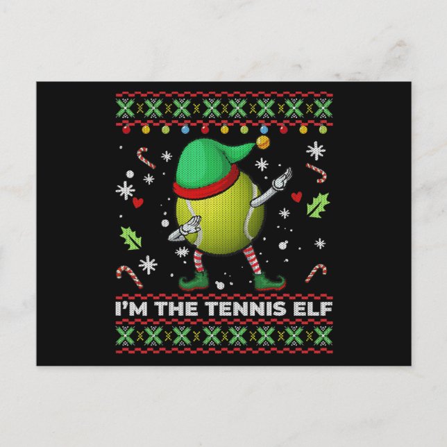 Dabba Tennisboll Alvhatt Jul Ful Julsvettar Inbjudan Vykort (Framsida)