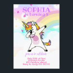 Dabba Unicorn Funny Rainbow Birthday Inbjudningar<br><div class="desc">Perfekt för flickfödelsedag!</div>