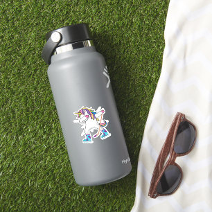 Dabba Unicorn med en hockey Stick Unicorn-sport Klistermärken