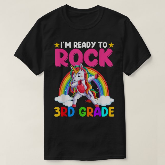 Dabba Unicorn-Redo till Sten 3:e Klass Tee Back T (Design framsida)