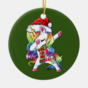 Dabba Unicorn Santa Kids Flickor Julgransprydnad Keramik