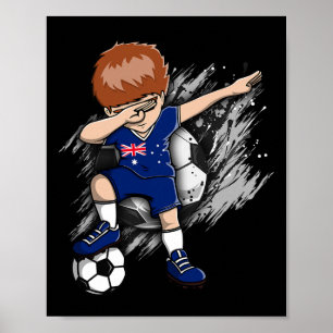 Dabbaande fotbollspojke Australien tröja Australie Poster