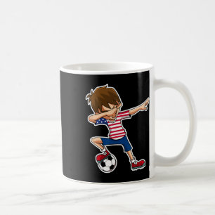 Dabbaande fotbollspojke Usa-tröja United States po Kaffemugg