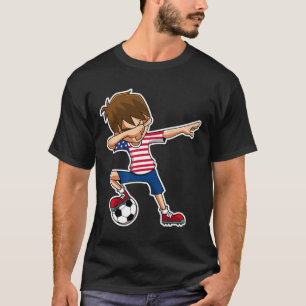 Dabbaande fotbollspojke Usa-tröja United States po T Shirt