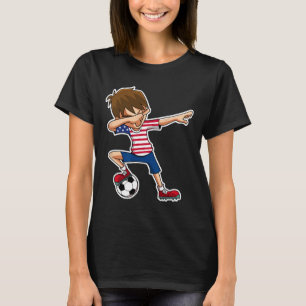 Dabbaande fotbollspojke Usa-tröja United States po T Shirt