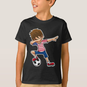 Dabbaande fotbollspojke Usa-tröja United States po T Shirt