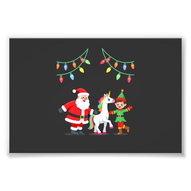Dabbaing jul tomte enhörning jul barn pojkar män  fototryck (Framsidan)